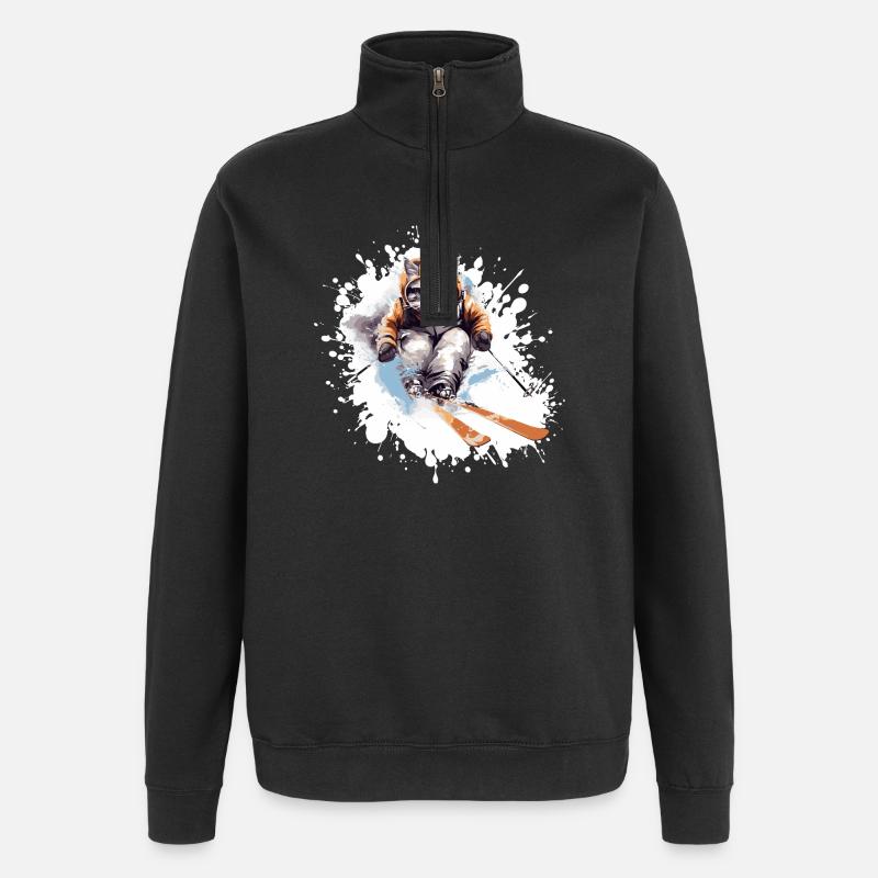 Cat Ski Skiing - Sweat à zip 1/4 - noir