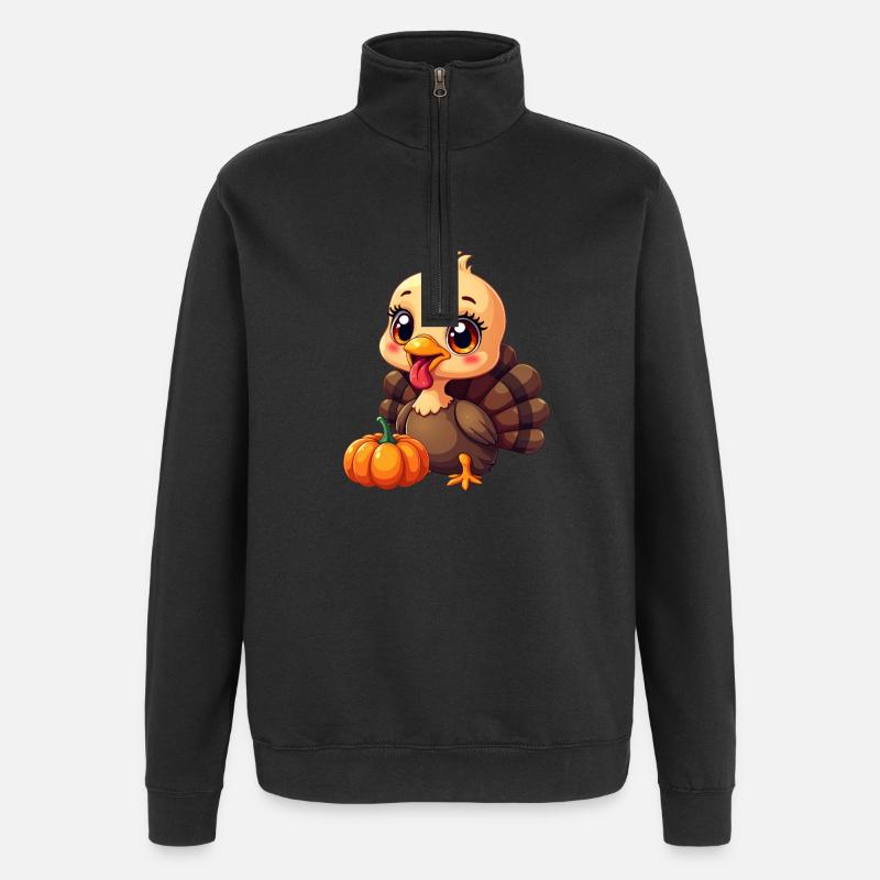 Bébé dinde de Thanksgiving - Sweat à zip 1/4 - noir