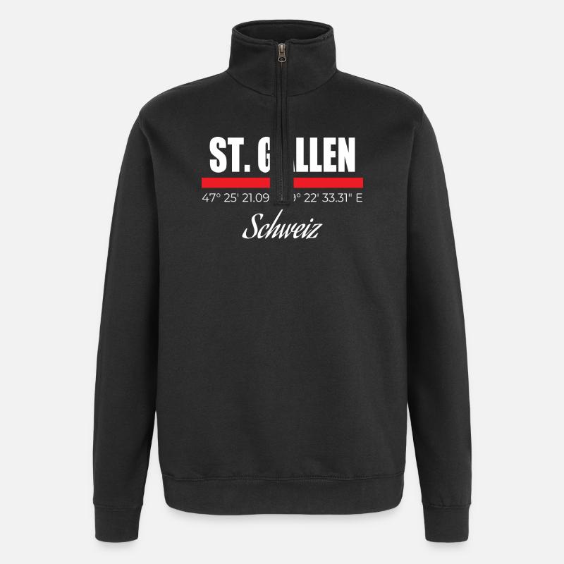 Saint-Gall - Sweat à zip 1/4 - noir