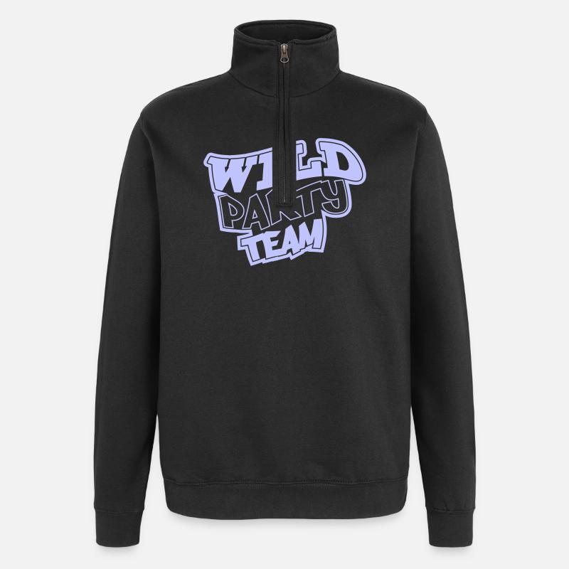 Graffiti d’équipe de fête sauvage - Sweat à zip 1/4 - noir