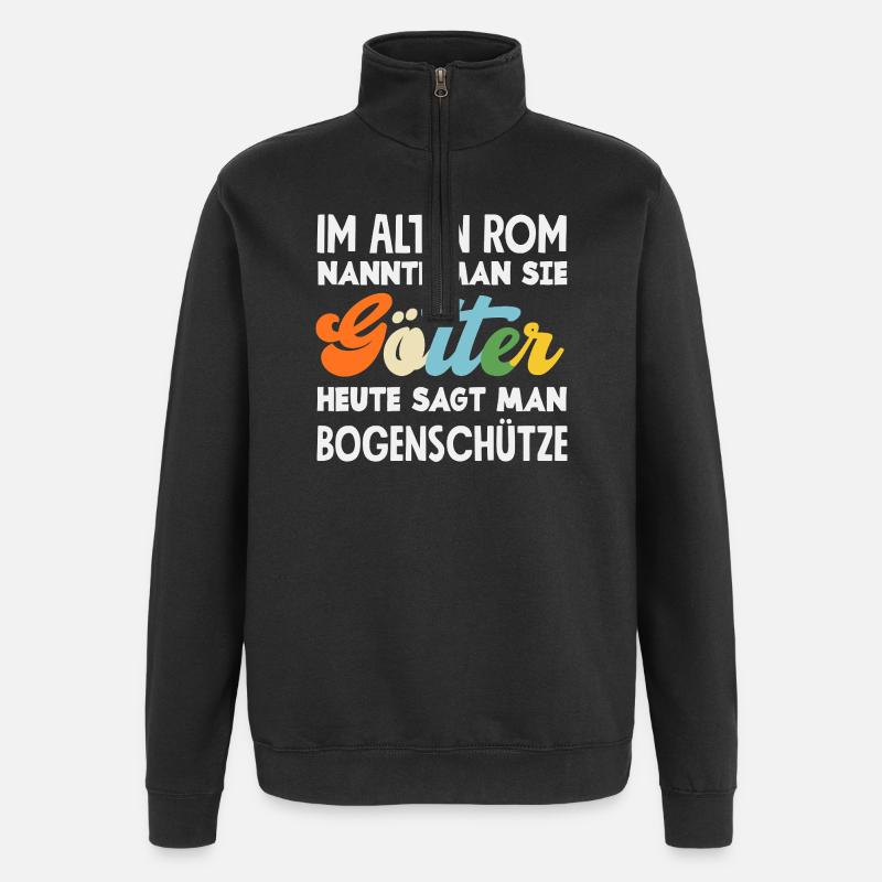 I go archery - Quarter-Zip Sweatshirt - black