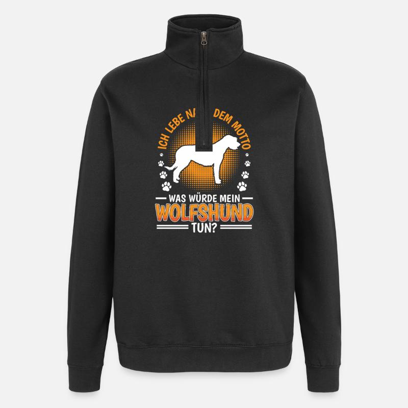 What would Irish Wolfhound do - Quarter-Zip Sweatshirt - black