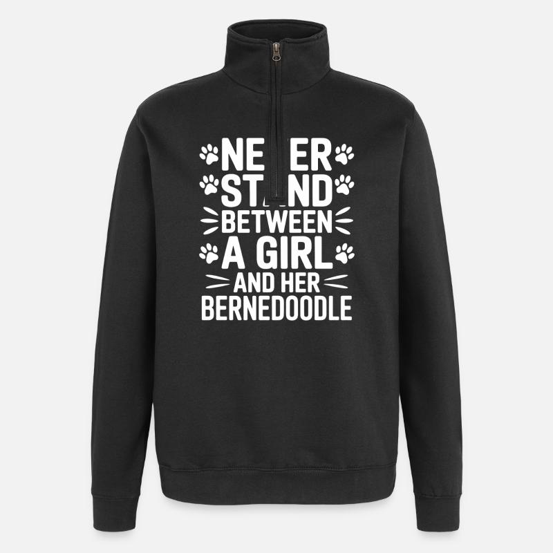 Bernedoodle Spruch Mädchen Bernedoodle Geschenk - Quarter-Zip-Sweatshirt - Schwarz