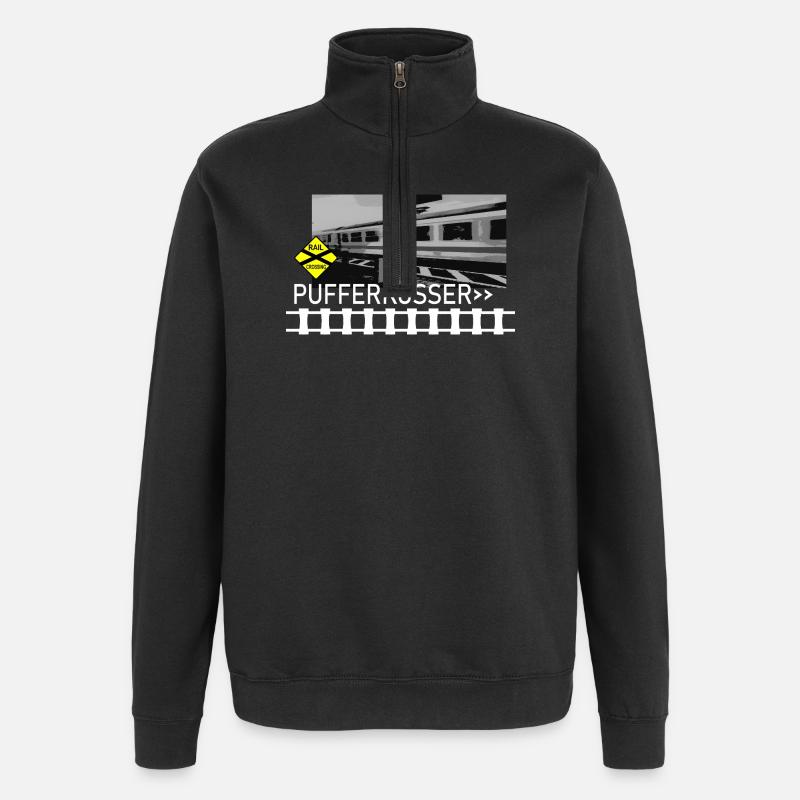 PUFFERKÜSSER - Sweat à zip 1/4 - noir