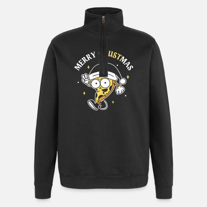 Joyeux Crustmas - Sweat à zip 1/4 - noir