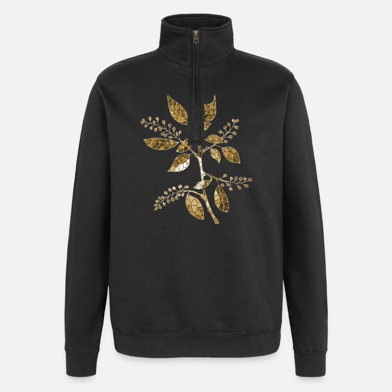 Blumen - Quarter-Zip-Sweatshirt - Schwarz