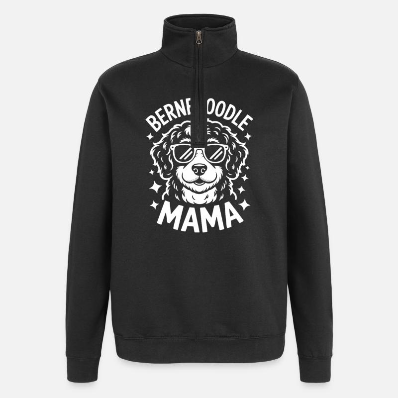 Bernedoodle Spruch Mama Witz Bernedoodle Geschenk - Quarter-Zip-Sweatshirt - Schwarz