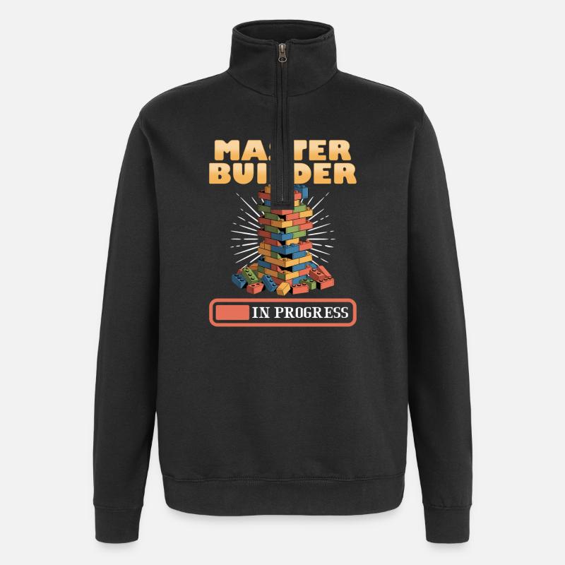 Building Blocks Kids Brick Builder - Quarter-Zip Sweatshirt - black