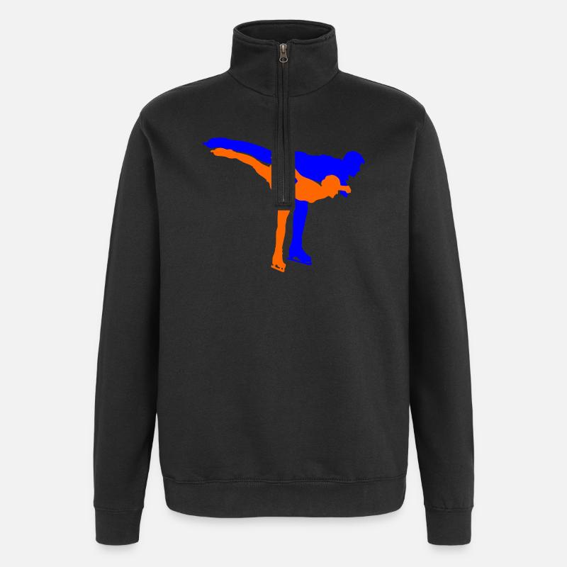 Eiskunstlauf - Quarter-Zip-Sweatshirt - Schwarz