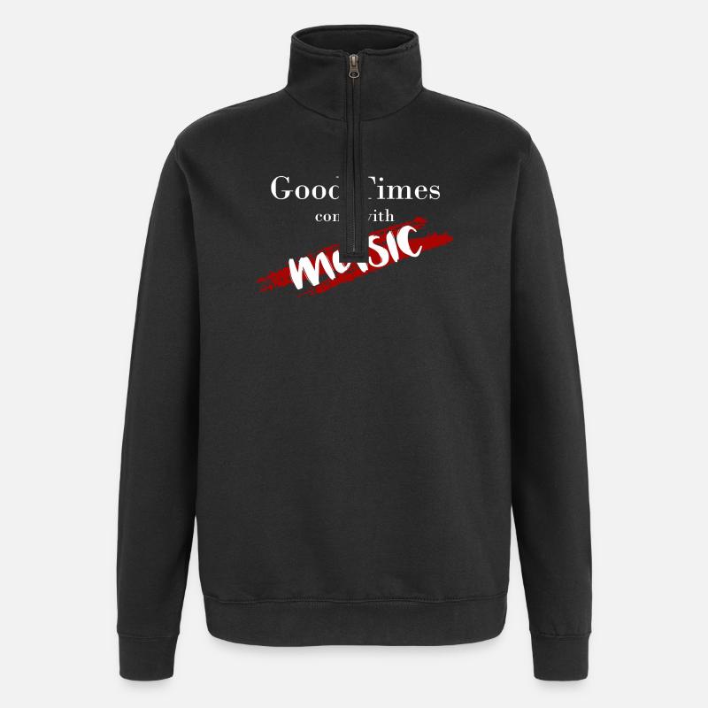 Prospérité - Sweat à zip 1/4 - noir