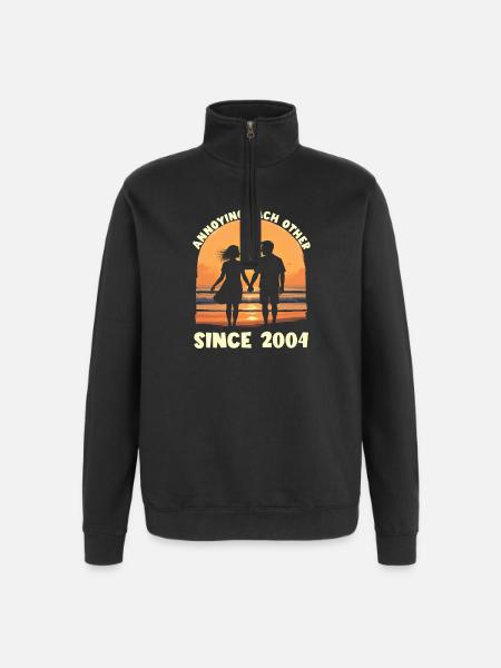 Anniversary of mutual harassment since 2004 - Quarter-Zip Sweatshirt - black