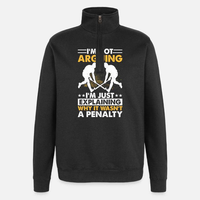 Hockey Eishockey Eishockeyspieler Geschenk - Quarter-Zip Sweatshirt - black