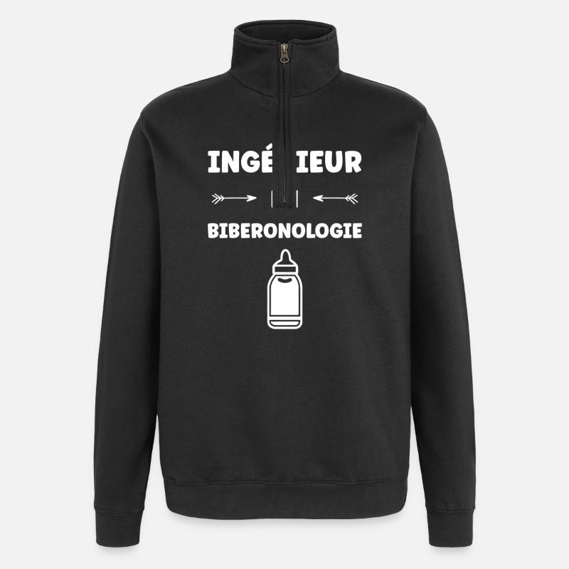 Engineer in bottle care - Quarter-Zip Sweatshirt - black