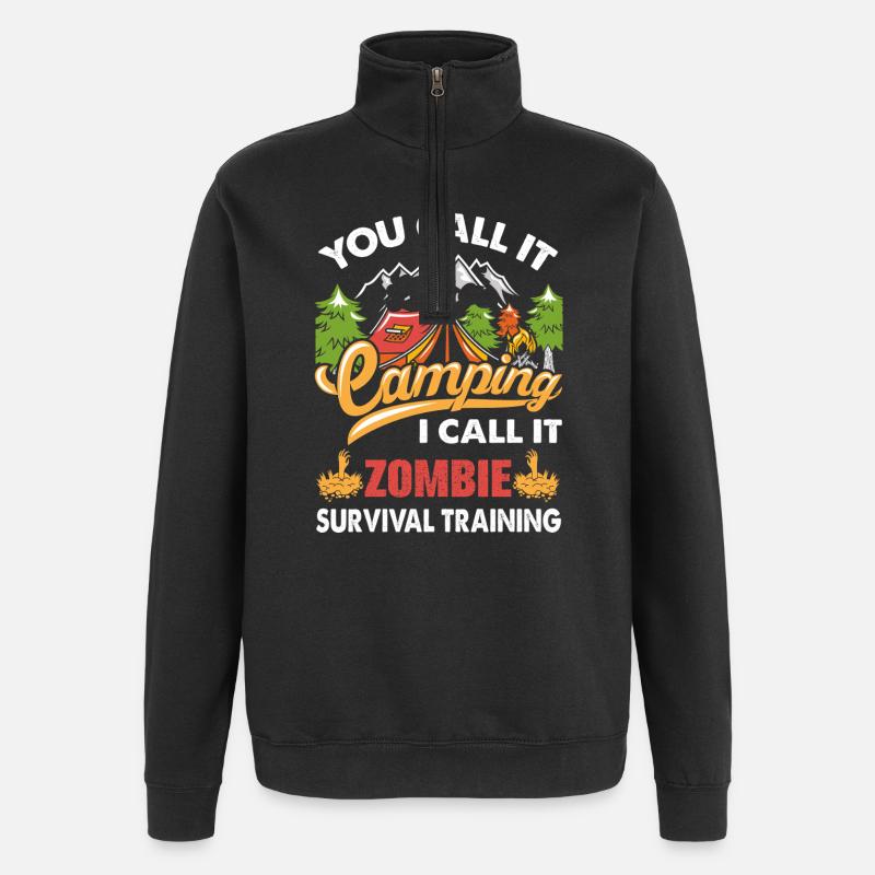 Camping - Sweat à zip 1/4 - noir