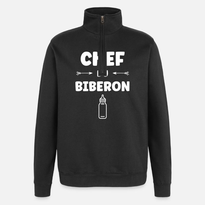 Chef du Biberon - Quarter-Zip Sweatshirt - black
