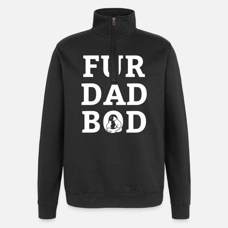 Fur Dad Bod - Quarter-Zip-Sweatshirt - Schwarz
