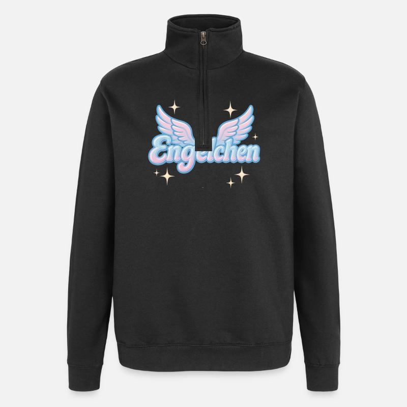 Engelchen / y2k statement spitzname design - Quarter-Zip-Sweatshirt - Schwarz