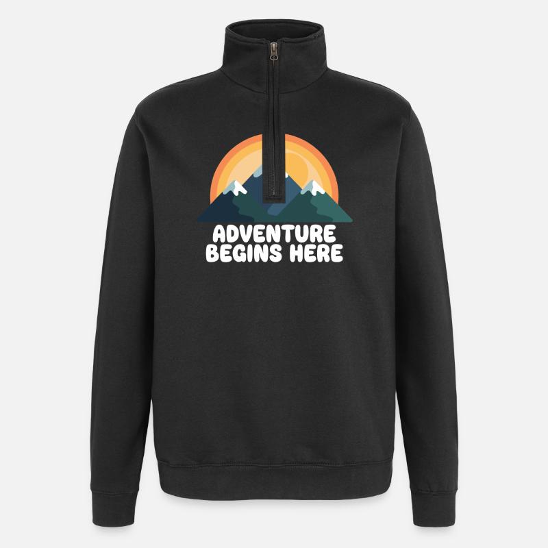 Adventure Mountain Peak Sunset - Quarter-Zip Sweatshirt - black