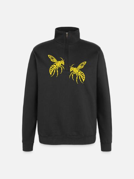Bee Wasp - Quarter-Zip Sweatshirt - black