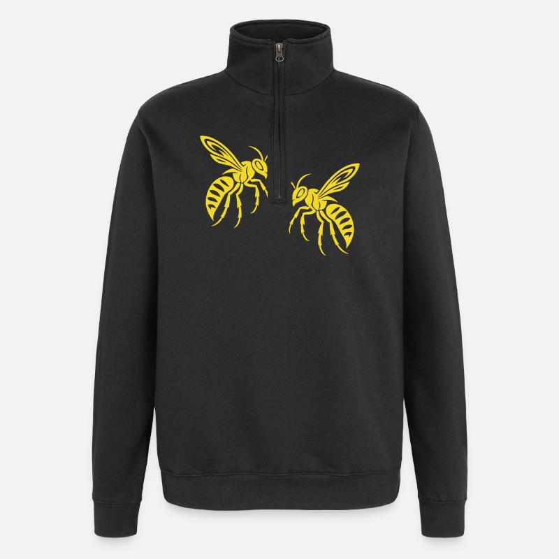 Bee Wasp - Quarter-Zip Sweatshirt - black