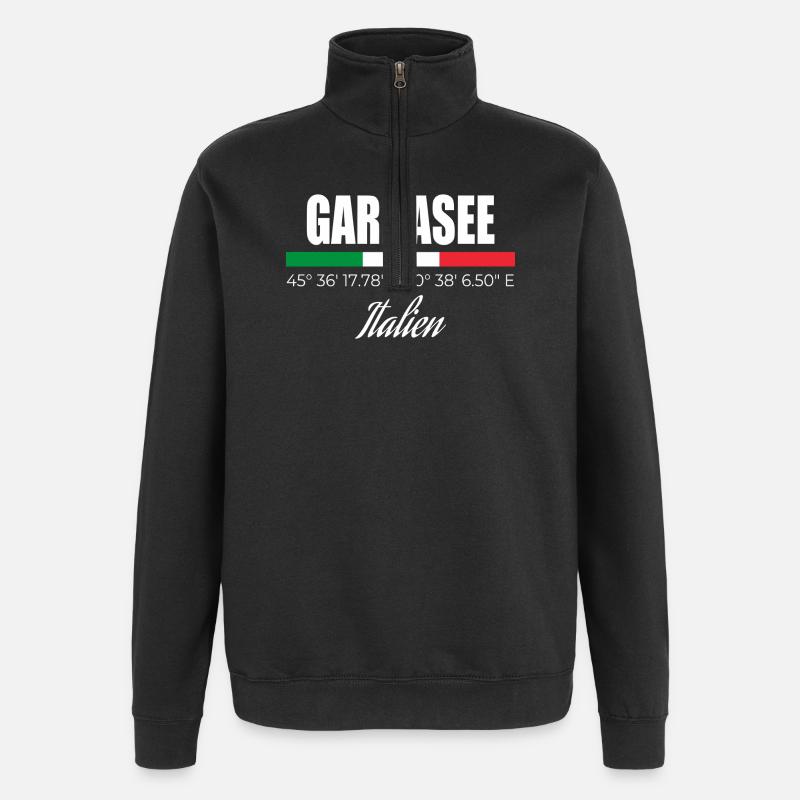 Lac de Garde - Sweat à zip 1/4 - noir