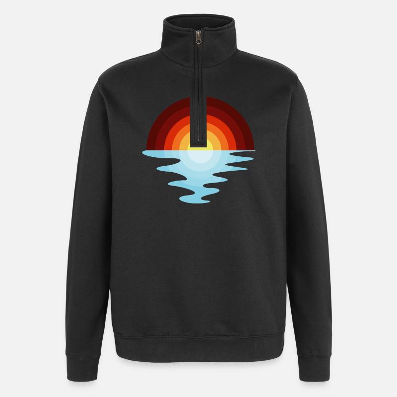 Sunset Echo Over Quiet Sea - Quarter-Zip Sweatshirt - black