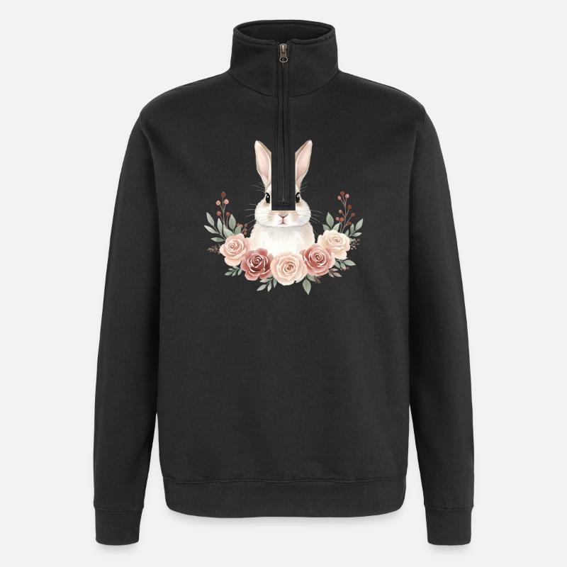 Lapin - Sweat à zip 1/4 - noir