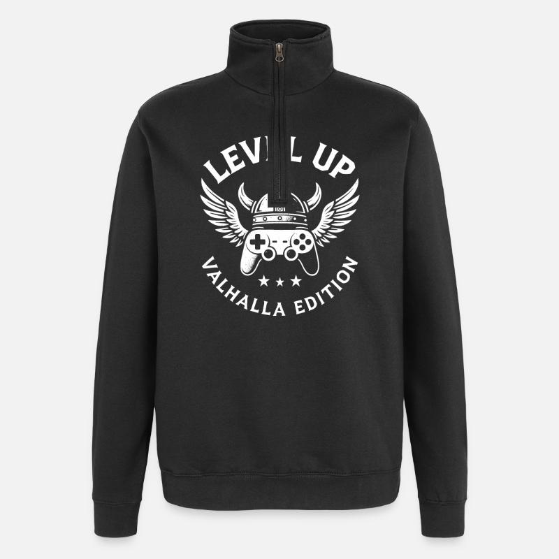Level Up – Valhalla Edition - Quarter-Zip-Sweatshirt - Schwarz