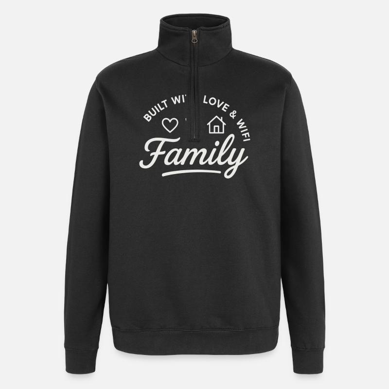 Built with Love & WiFi - Quarter-Zip Sweatshirt - black