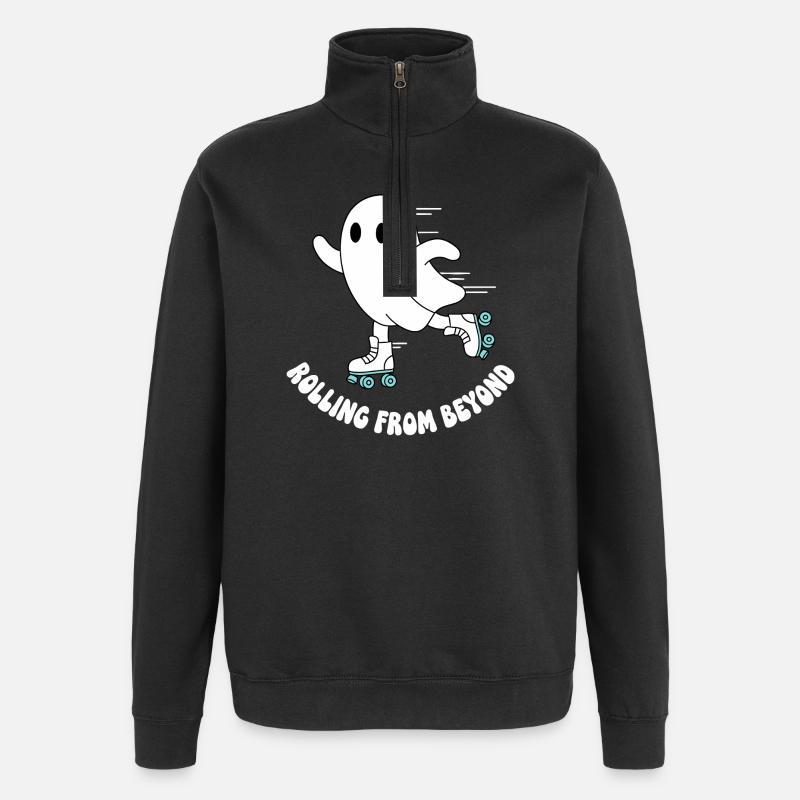 Fantôme sur patins à roulettes - Sweat à zip 1/4 - noir
