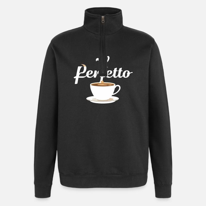 Perfetto Kaffeetasse Design - Quarter-Zip-Sweatshirt - Schwarz