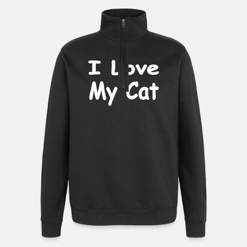Katzen - Quarter-Zip-Sweatshirt - Schwarz