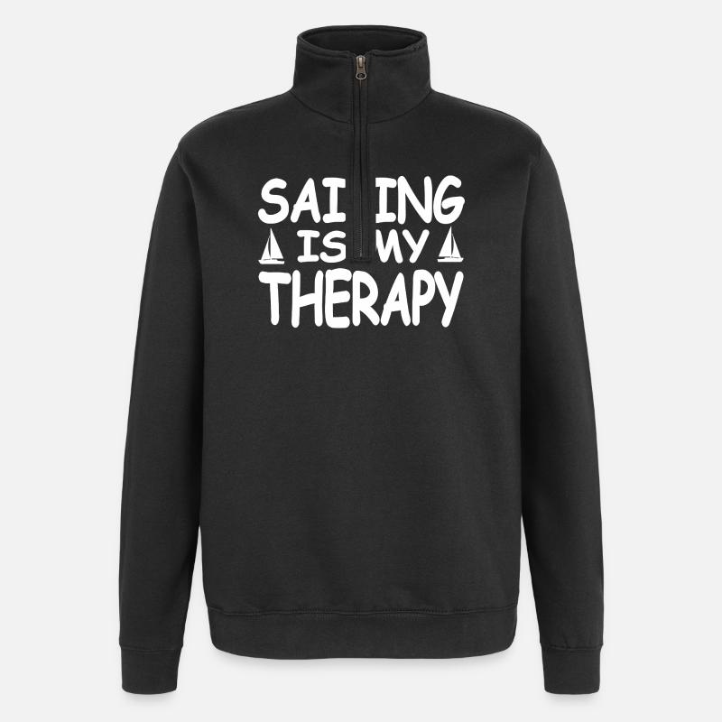 Segeln - Quarter-Zip-Sweatshirt - Schwarz