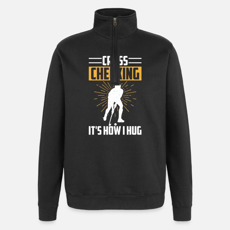 Hockey Eishockey Eishockeyspieler Geschenk - Quarter-Zip Sweatshirt - black