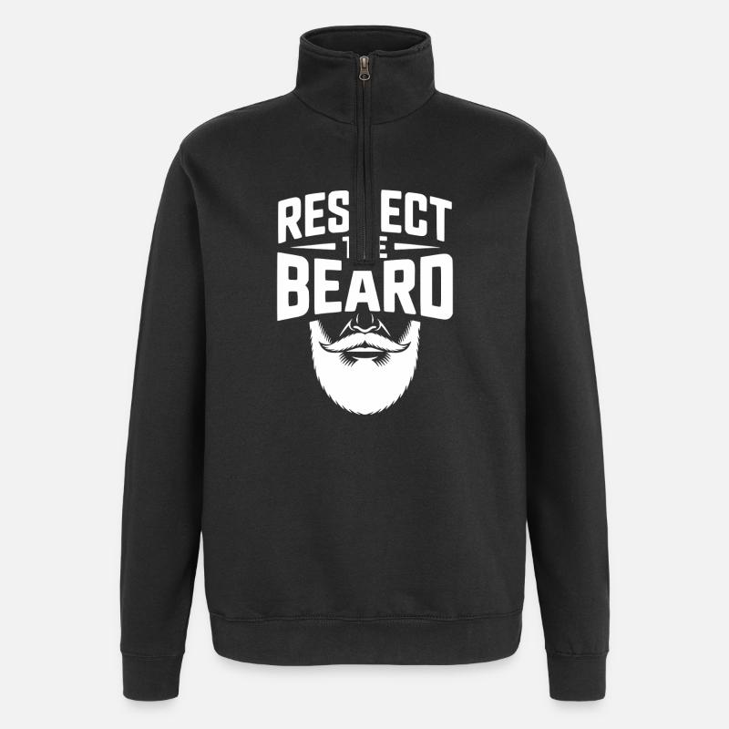Respect the Beard - Quarter-Zip Sweatshirt - black