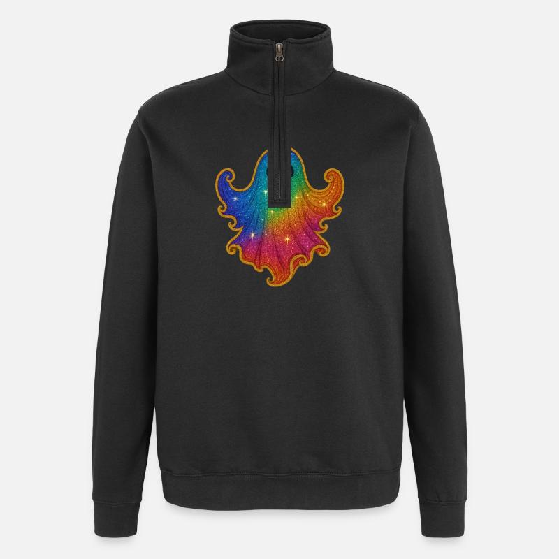 Regenbogen Geist Glitzer - Sweat à zip 1/4 - noir