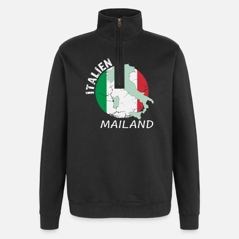Mailand - Quarter-Zip-Sweatshirt - Schwarz