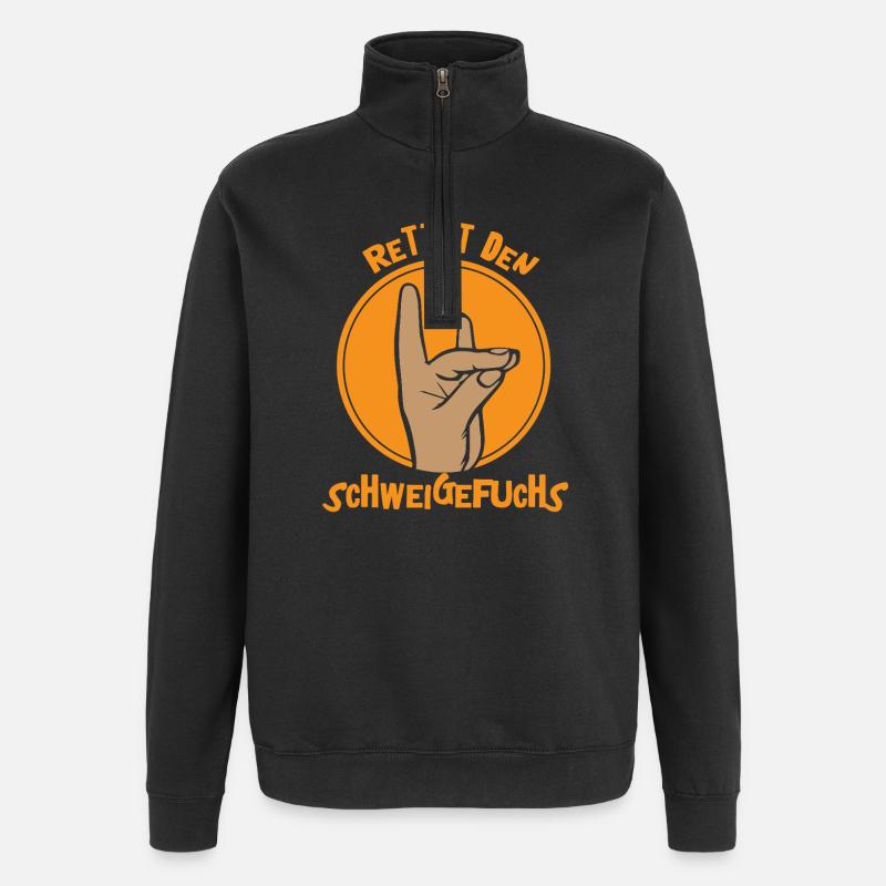 Schweigefuchs Lehrer Grundschule Kindergarten - Quarter-Zip-Sweatshirt - Schwarz