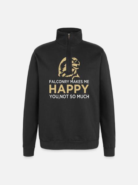 Falknerei Falkner Falknerin Beizjagd Greifvogel - Quarter-Zip-Sweatshirt - Schwarz