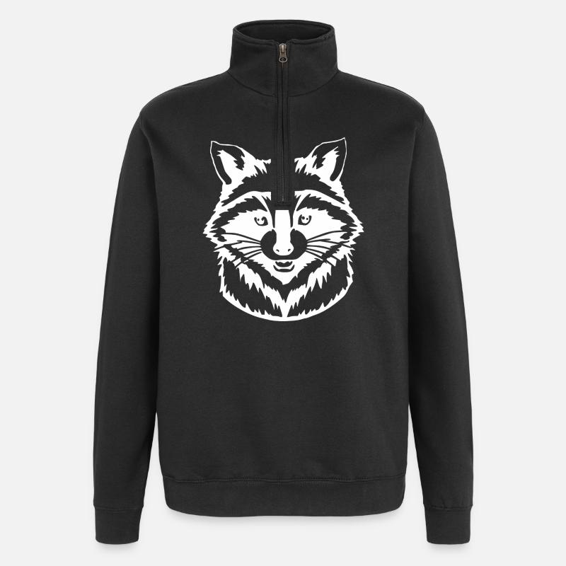 T-shirt raton laveur Cadeau - Sweat à zip 1/4 - noir