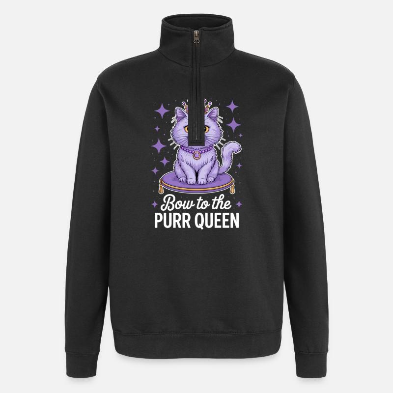 Katzen Spruch Katze Lustiges Katzen Geschenk - Quarter-Zip-Sweatshirt - Schwarz