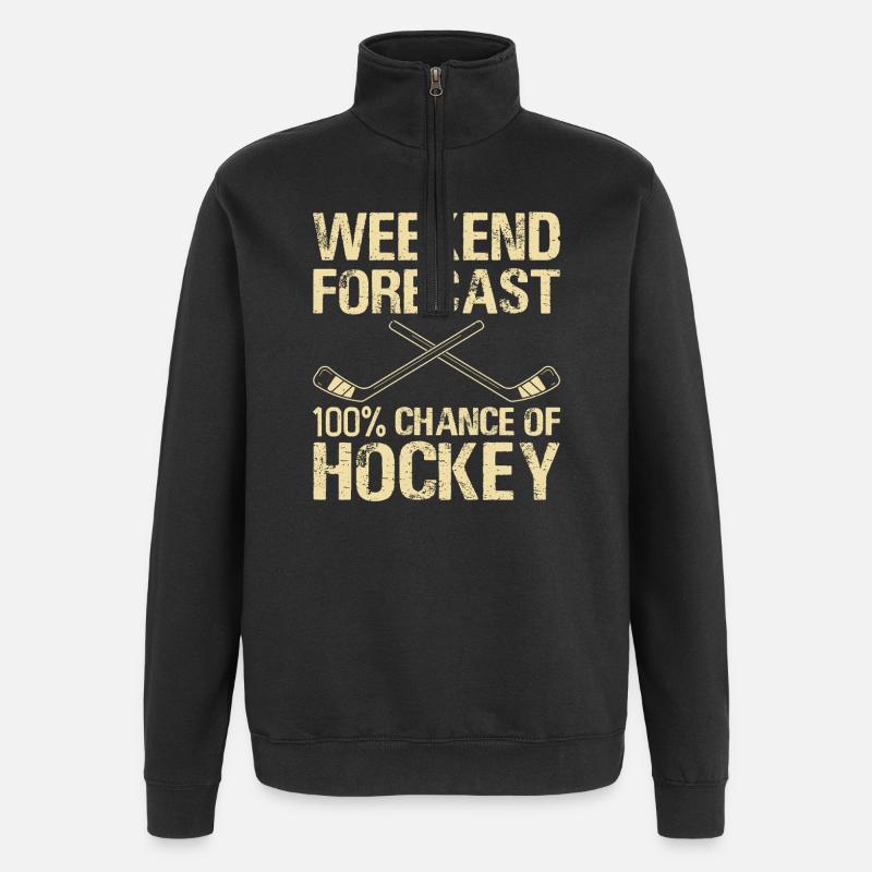 Hockey Eishockey Eishockeyspieler Geschenk - Quarter-Zip Sweatshirt - black