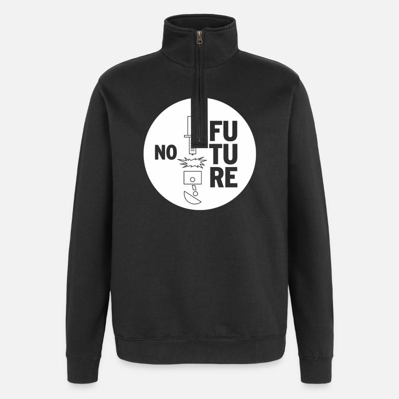 PAS D’AVENIR - Sweat à zip 1/4 - noir