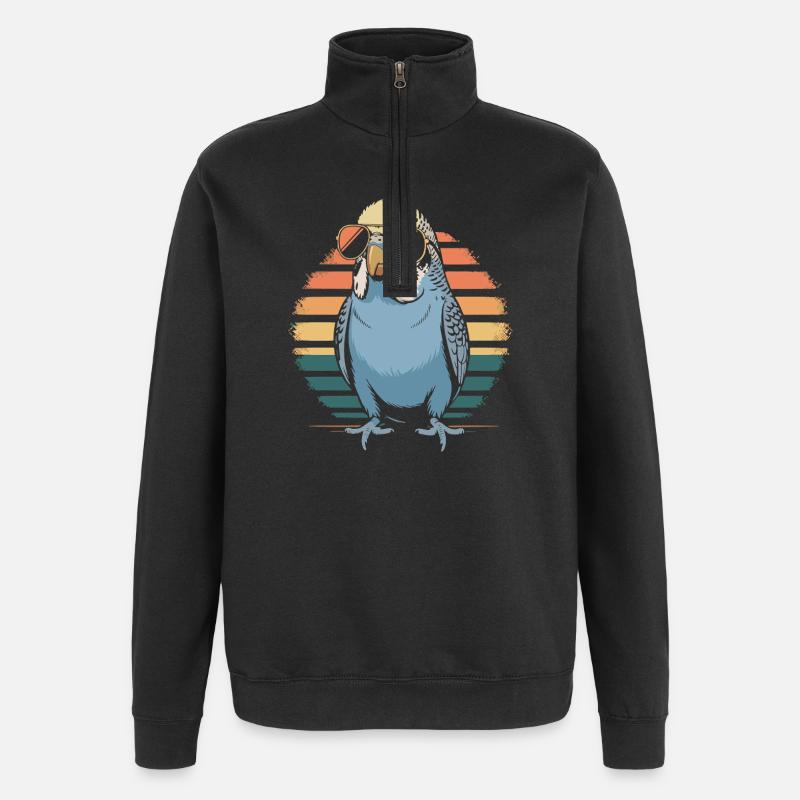 Perruche ondulée - Sweat à zip 1/4 - noir