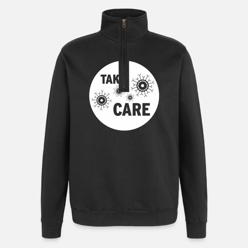 PRENDS SOIN DE TOI - Sweat à zip 1/4 - noir