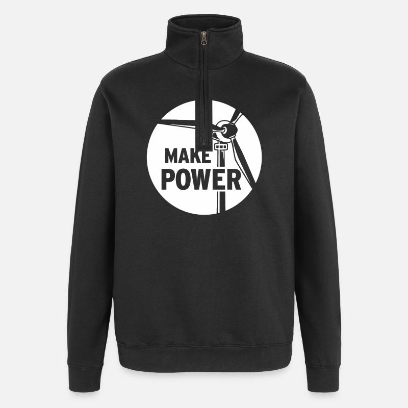 MAKE POWER - Quarter-Zip Sweatshirt - black