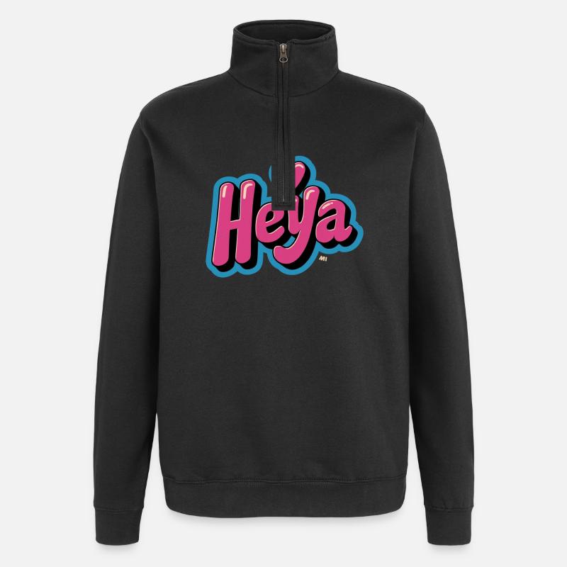 Heya Herz Bubble - Quarter-Zip-Sweatshirt - Schwarz