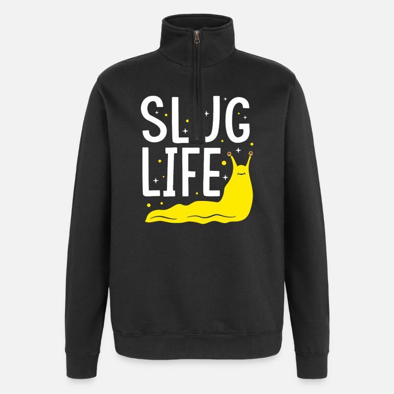 Banane Schnecke - Quarter-Zip-Sweatshirt - Schwarz