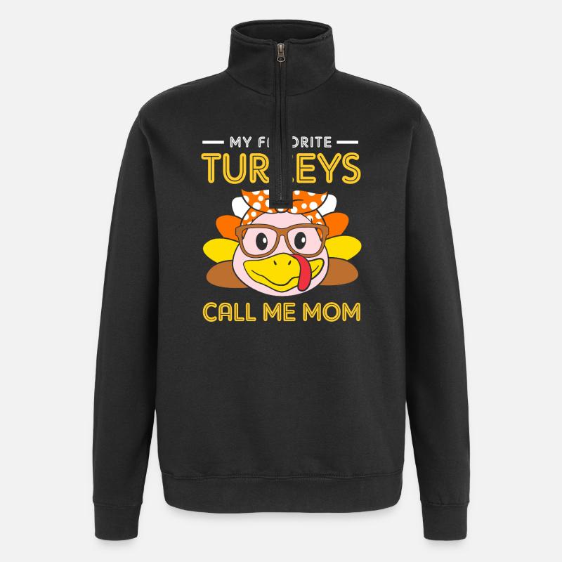 Thanksgiving Mama Mutter Oma Großmutter - Quarter-Zip-Sweatshirt - Schwarz