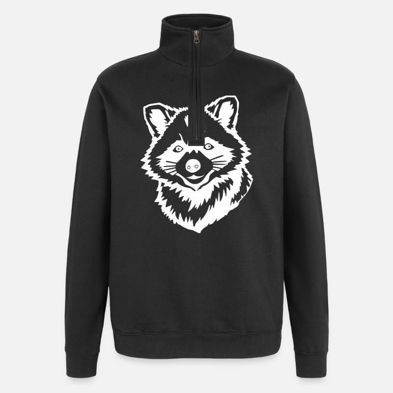 T-shirt raton laveur Cadeau - Sweat à zip 1/4 - noir